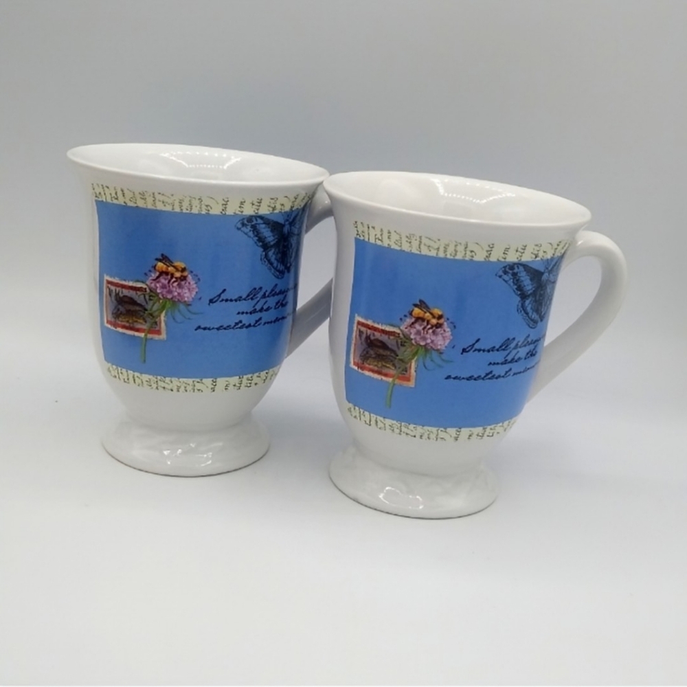 Serenity’s Garden Butterfly Bee Flower Quote Mug Pair Houston Harvest Hallmark - Picture 13 of 13